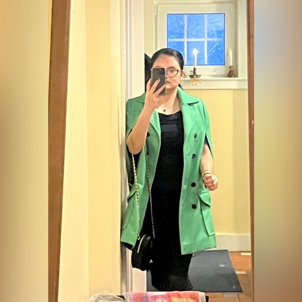 Blair Waldorf Inspired Green Sleeveless Jacket Rare Gossip Girl Style - Picture 2 of 15